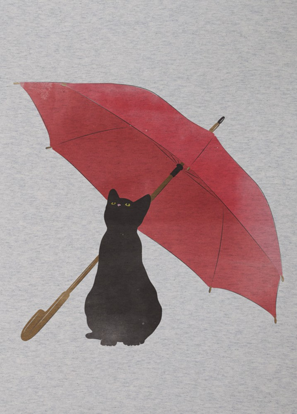 Rainy Black Cat Tee（燕麥）/ R039-T-OA 第2張的照片