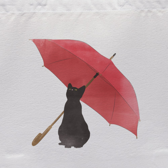 Rainy黑貓郊遊手提袋（自然色）/ R039-BT-NA 第2張的照片