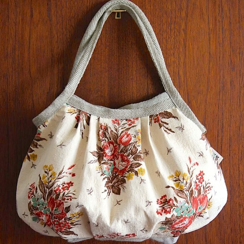 グラニーバッグ 花柄 つくろ ハンドメイド Lサイズ