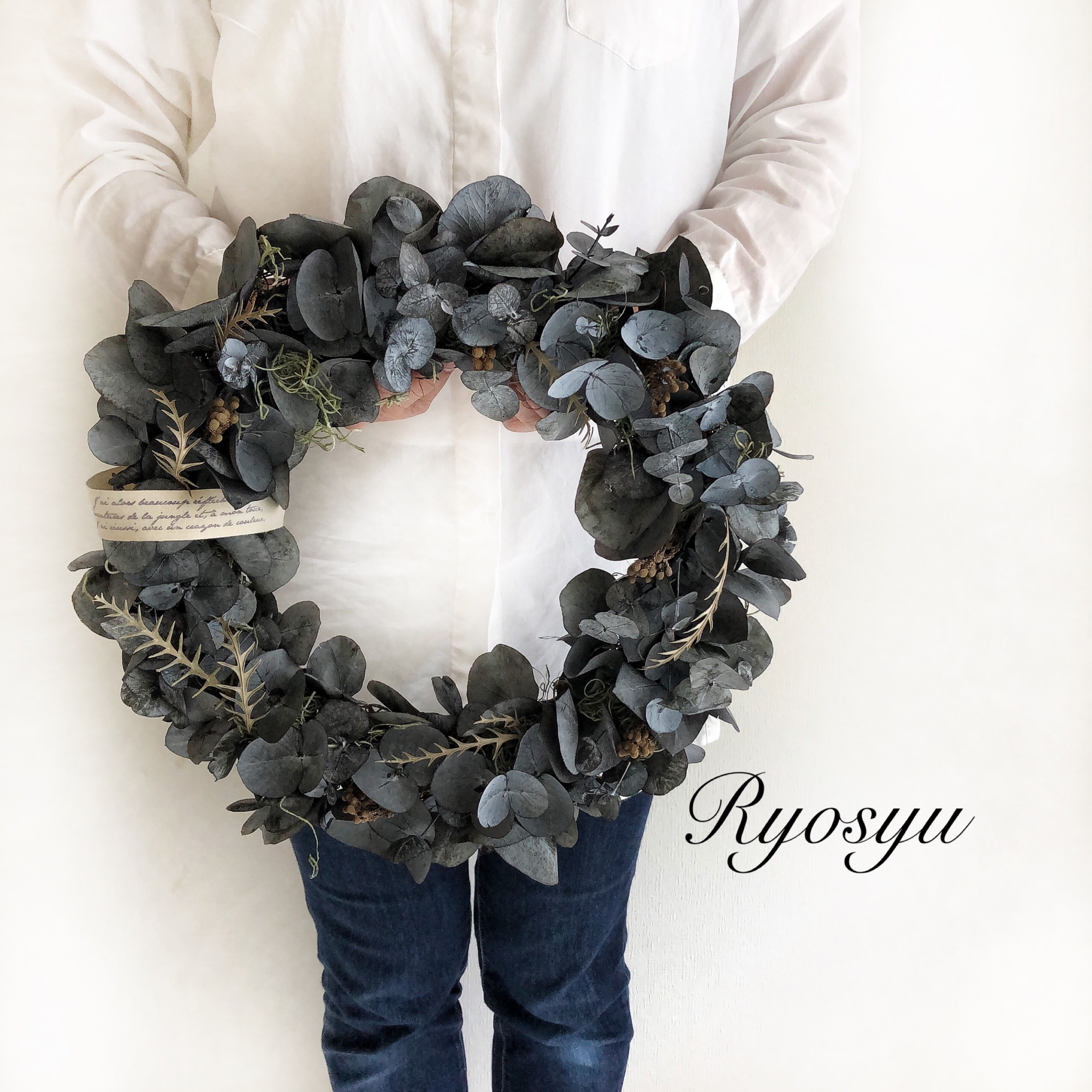 シルバーグレー・ユーカリのリース ーLLサイズー