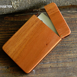 木製名刺入れマホガニー　【猫のシルエット】 4枚目の画像