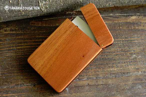 木製名刺入れマホガニー　【猫のシルエット】 4枚目の画像