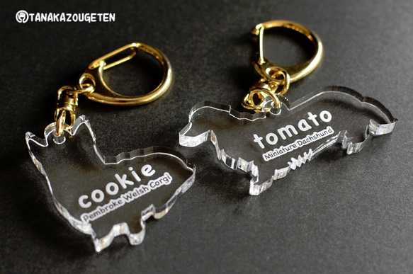 ワンちゃんキーホルダー　名前入れます！ 2枚目の画像