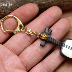 本象牙と紫檀製　三味線ストラップ 2枚目の画像