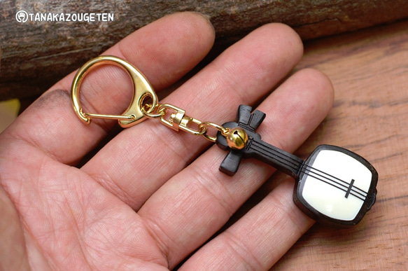 本象牙と紫檀製　三味線ストラップ 2枚目の画像