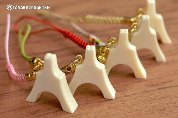 本象牙製 箏柱（琴柱）ストラップ キーホルダー tanakazougeten