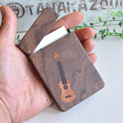 木製名片夾[夏威夷四弦琴]胡桃木 第2張的照片