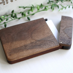 木製名刺入れ【雪の結晶～Snow Fantasy～】ウォールナット 4枚目の画像