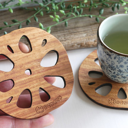 ウッドコースター【レンコン】小サイズ 1枚目の画像