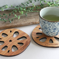 ウッドコースター【レンコン】小サイズ 3枚目の画像