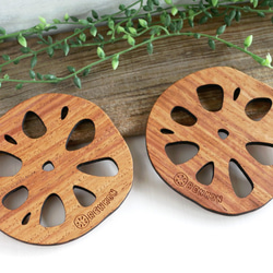 ウッドコースター【レンコン】小サイズ 4枚目の画像