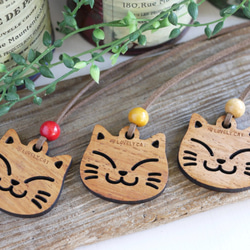 猫の首飾り（木製） ネックレス・ペンダント tanakazougeten
