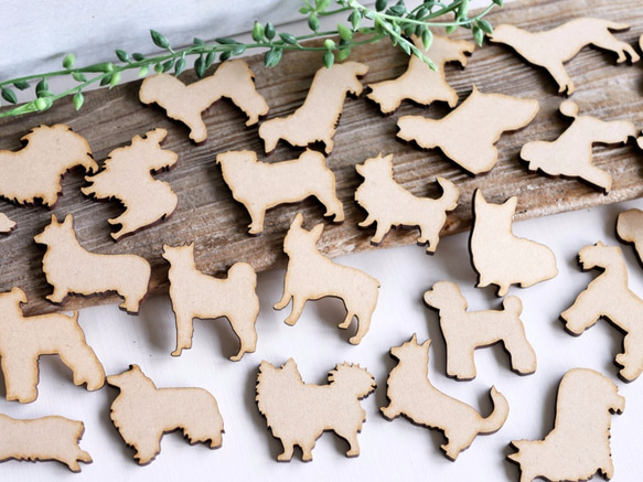 [材質：MDF] 狗狗裝飾件 小號 36件 第1張的照片