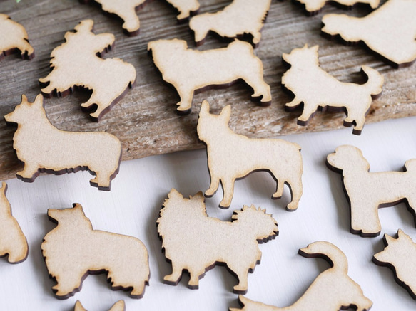 [材質：MDF] 狗狗裝飾件 小號 36件 第5張的照片