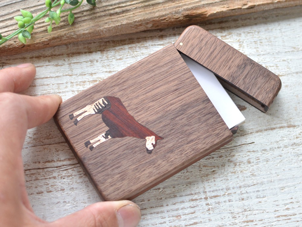 木製名刺入れ【オカピ/Okapi】ウォールナット