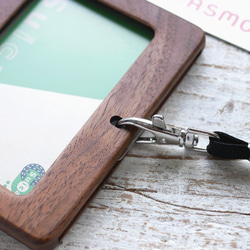 木製『社員証ケース』横向きアクリル窓【歩く猫】 5枚目の画像
