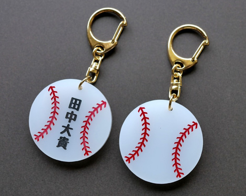 楽天市場】野球ボール型スポーツキーホルダー 金＆銀[M/25