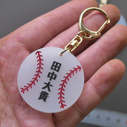 野球ボールのアクリルキーホルダー 2枚目の画像