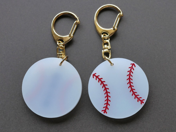 野球ボールのアクリルキーホルダー 4枚目の画像