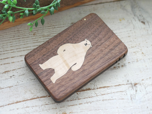 木製名片夾“北極熊/北極熊” 第3張的照片
