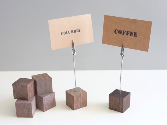 木製クリップスタンド ウォールナット メモスタンド・カードスタンド