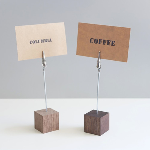 木製クリップスタンド ウォールナット メモスタンド・カードスタンド