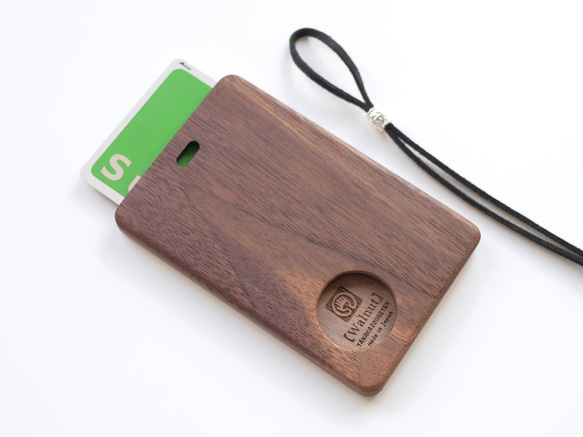 木製パスケース　小窓　ウォールナット 2枚目の画像