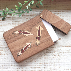 木質名片夾「螢火魷」胡桃木 第1張的照片