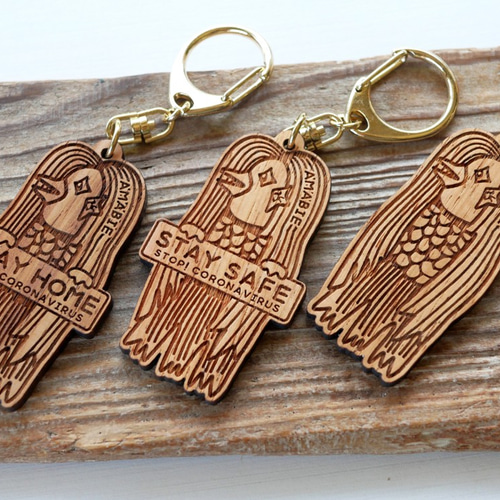 アマビエ様♡キーホルダー チャーム♡ファー付 アマビエ様♡キーホルダー チャーム♡ファー付 ラッピング無料】ミンク