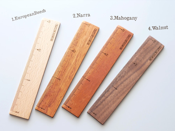 Wooden ruler 15 cm ordered product 2枚目の画像