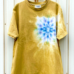 Hippies Dye☆Ｔシャツ Mサイズ タイダイ曼荼羅☆ マスタード HD12-16 1枚目の画像