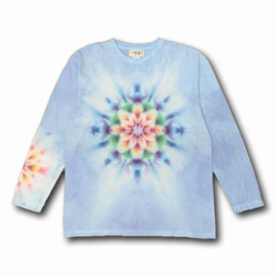 HIPPIES DYE 手染めタイダイ絞り染め マンダラ 長袖Ｔシャツ♪Lサイズ HD12-18 4枚目の画像