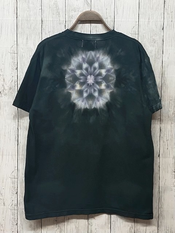 Hippies Dye☆Ｔシャツ Mサイズ タイダイ曼荼羅☆ 淡墨桜 ブラック HD12-68 2枚目の画像