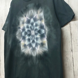 Hippies Dye☆Ｔシャツ Mサイズ タイダイ曼荼羅☆ 淡墨桜 ブラック HD12-68 6枚目の画像