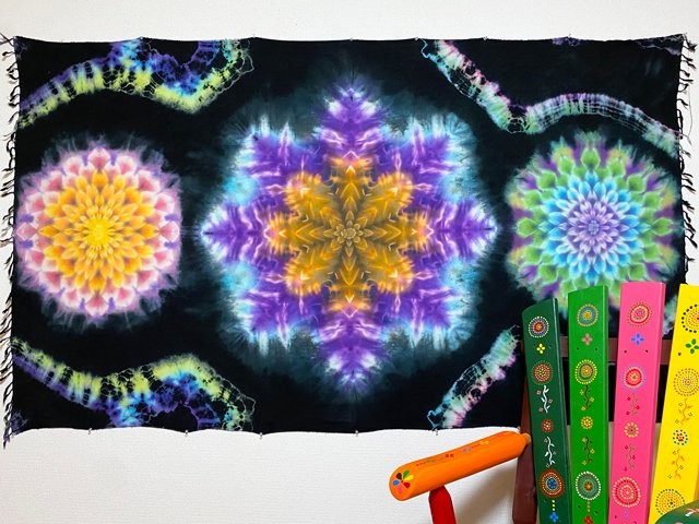 送料無料 タイダイ染め　タペストリー　Hippies Dye最新作 曼荼羅 マンダラ HD13-32