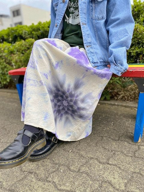 タイダイ染め スカート 曼荼羅模様 hippies dye最新作 HD13-61 ロング