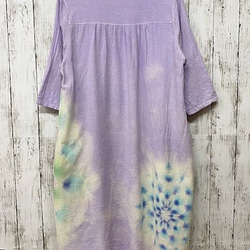 紮染染色束腰連衣裙 淡雅的淡紫色和華麗的大曼陀羅 HD14-02 第9張的照片