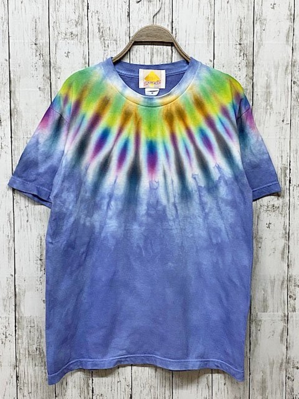 KROI タイダイ Tシャツ Mサイズ Hippies Dye Tシャツ Mサイズ ネイティブ風タイダイ染め ブルー