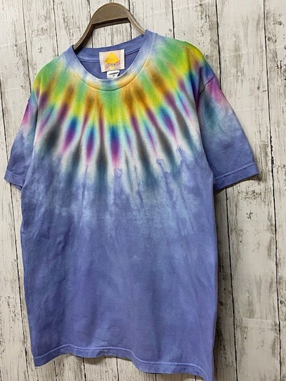 Hippies Dye Ｔシャツ　Mサイズ　ネイティブ風タイダイ染め　ブルー HD14-09 2枚目の画像