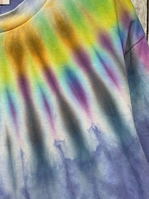 Hippies Dye Ｔシャツ　Mサイズ　ネイティブ風タイダイ染め　ブルー HD14-09 3枚目の画像