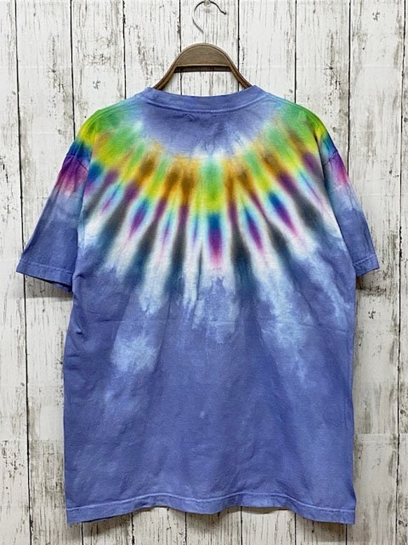 Hippies Dye Ｔシャツ　Mサイズ　ネイティブ風タイダイ染め　ブルー HD14-09 4枚目の画像