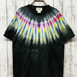 タイダイ染め　 Tシャツ　Lサイズ　ネイティブダイ　ブラック　 Hippies Dye HD14-41 1枚目の画像