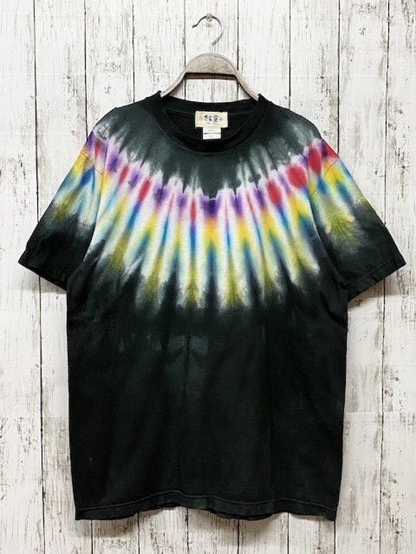 タイダイ染め　 Tシャツ　Lサイズ　ネイティブダイ　ブラック　 Hippies Dye HD14-41 1枚目の画像