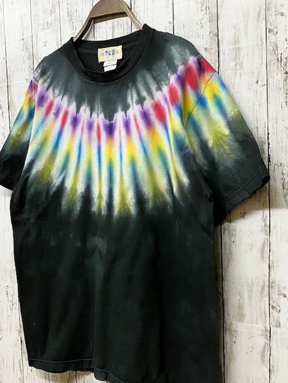 タイダイ染め　 Tシャツ　Lサイズ　ネイティブダイ　ブラック　 Hippies Dye HD14-41 2枚目の画像