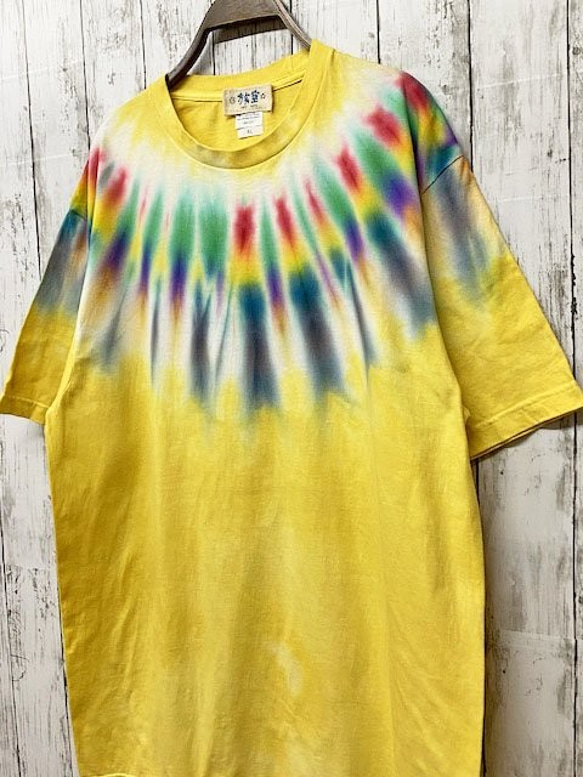 タイダイ染め　 Tシャツ　XLサイズ　ネイティブダイ　イエロー　 Hippies Dye HD14-42 2枚目の画像