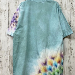 タイダイ染め　 Tシャツ　XLサイズ　曼荼羅　ライトブルー　水浅葱色　Hippies Dye HD14-47 4枚目の画像