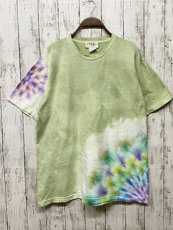 タイダイ染め Tシャツ Lサイズ 曼荼羅 ライトグリーン 薄緑 Hippies