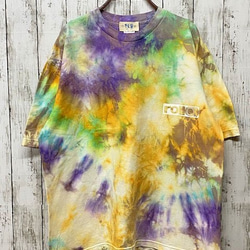 タイダイ染め　ビッグシルエット Tシャツ　Lサイズ　ムラ染め カラフル　 Hippies Dye HD14-62 1枚目の画像