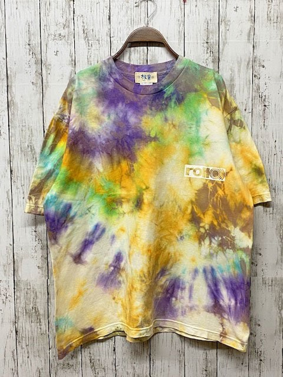 タイダイ染め　ビッグシルエット Tシャツ　Lサイズ　ムラ染め カラフル　 Hippies Dye HD14-62 1枚目の画像