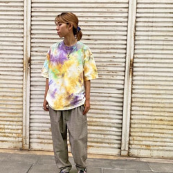 タイダイ染め　ビッグシルエット Tシャツ　Lサイズ　ムラ染め カラフル　 Hippies Dye HD14-62 5枚目の画像